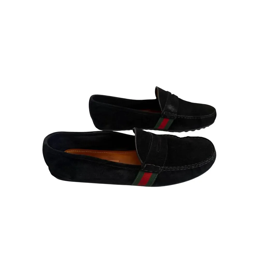 Gucci Black Suede Classic Penny Loafers - Men’s Size 9.5